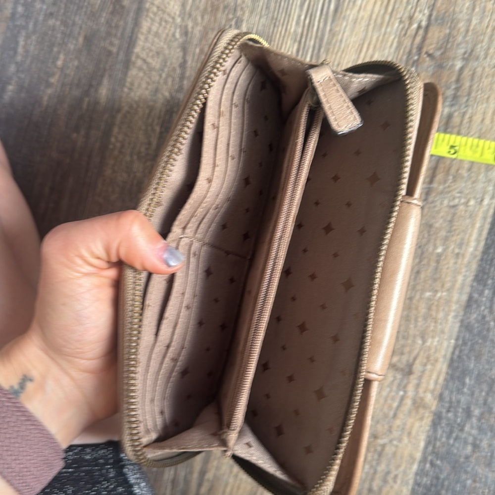 Fossil Striped Leather Wallet in Tan, Brown, and Black - Picture 3 of 5